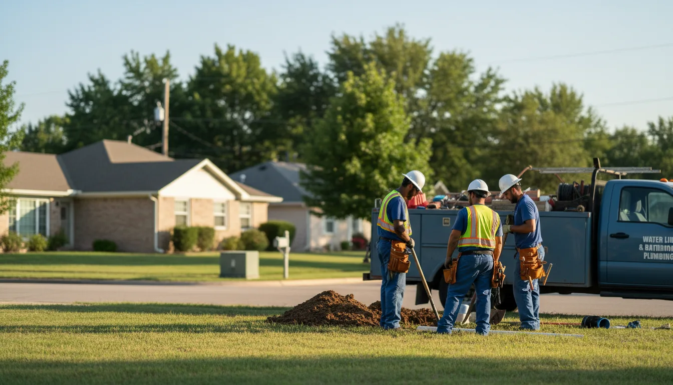 Residential water line and bathroom plumbing service in Spiceland, IN